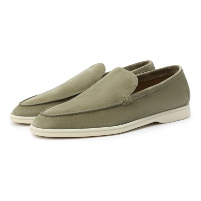 Замшевые лоферы Summer Walk оливковые